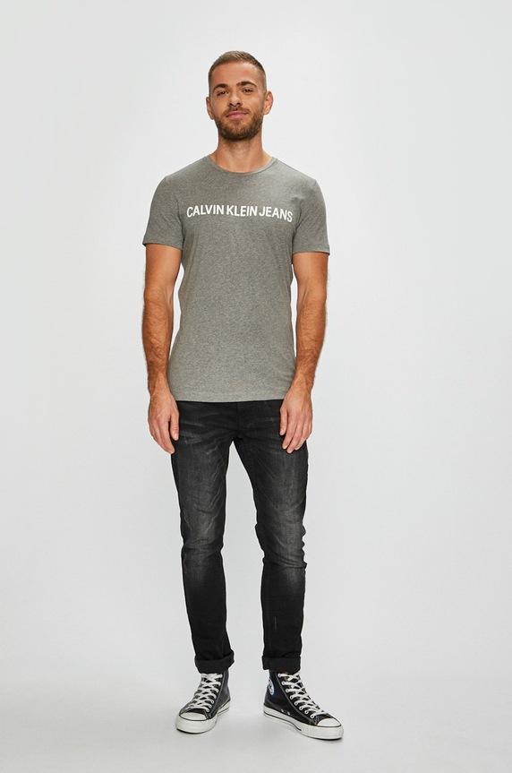 Calvin Klein Jeans - T-shirt J30J307855 J30J307855 szary AA00