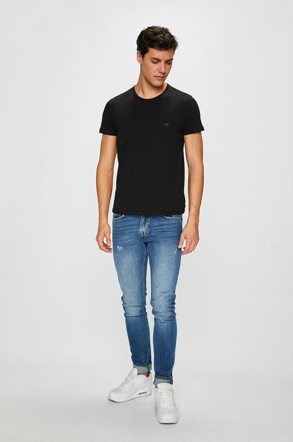 Emporio Armani - Pánske tričko 111647 čierna AA00