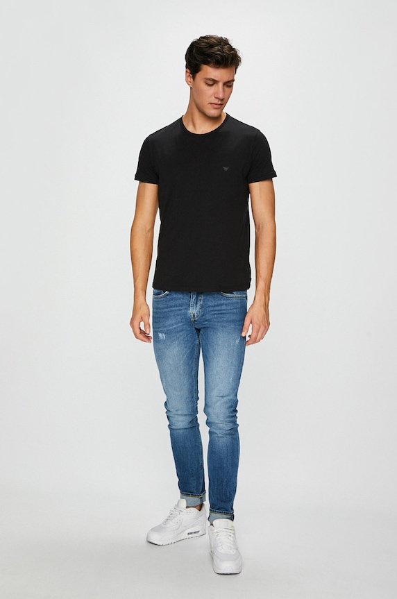 Emporio Armani - Pánske tričko 111647 čierna AA00