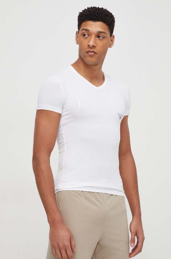 Tričko Emporio Armani Underwear potlač biela 110810