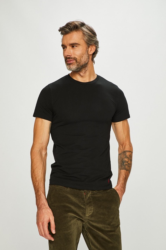 Tričko Polo Ralph Lauren (2-pack) hladký černá 714621944001