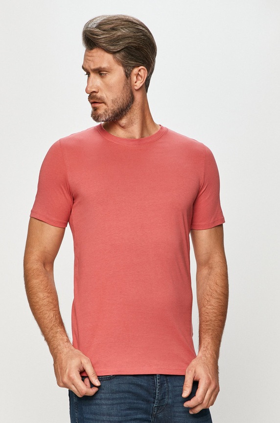 Jack & Jones - T-shirt bawełna różowy 12156101