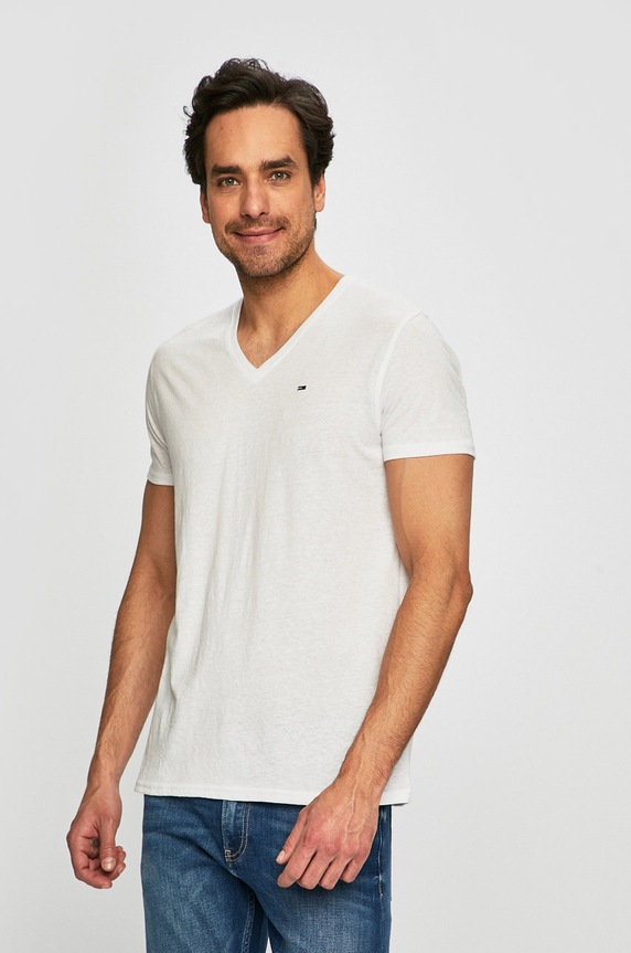Tommy Jeans - Тениска стандартна бял DM0DM04412