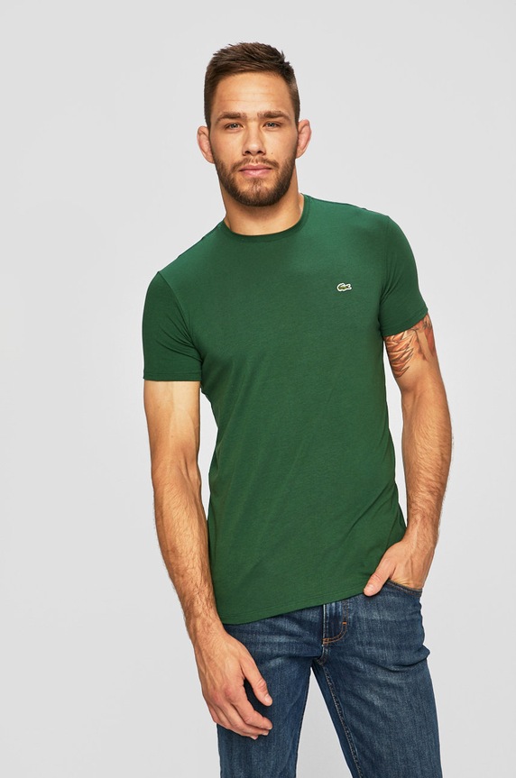 Lacoste - T-shirt elasztánnal zöld TH0998