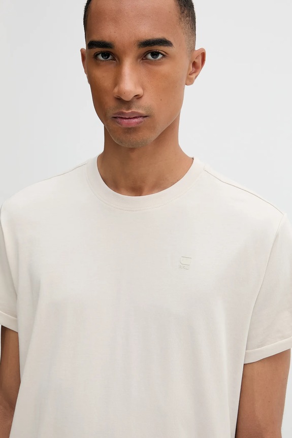 Βαμβακερό μπλουζάκι G-Star Raw μπεζ D16396.B353