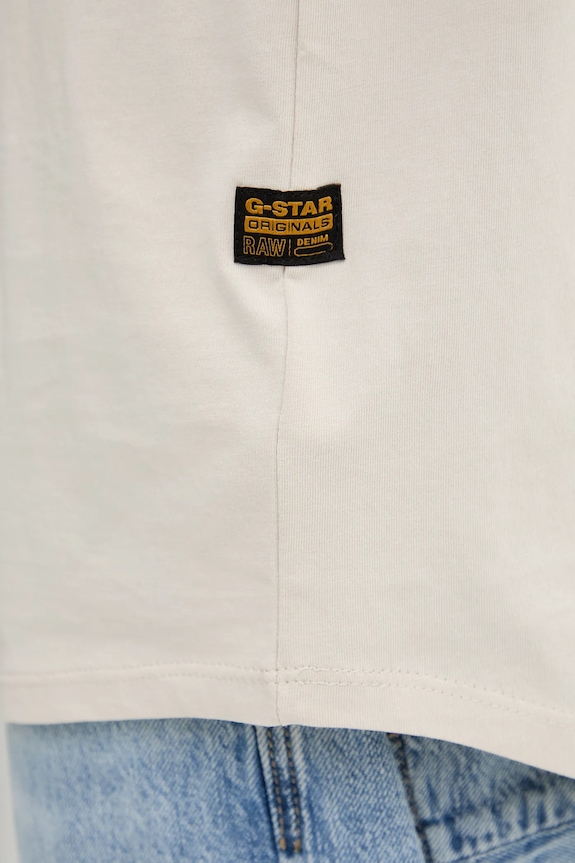 Βαμβακερό μπλουζάκι G-Star Raw D16396.B353 μπεζ