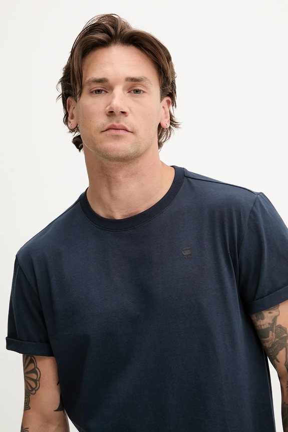 Pamučna majica G-Star Raw mornarsko plava D16396.B353