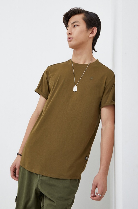 G-Star t-shirt bawełniany Lash bawełna zielony D16396.B353