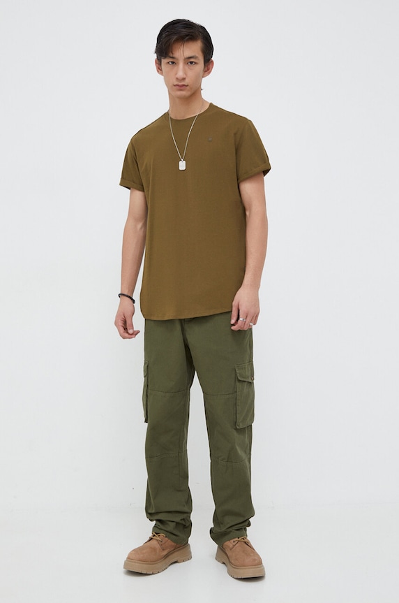 G-Star t-shirt bawełniany Lash D16396.B353 zielony AA00