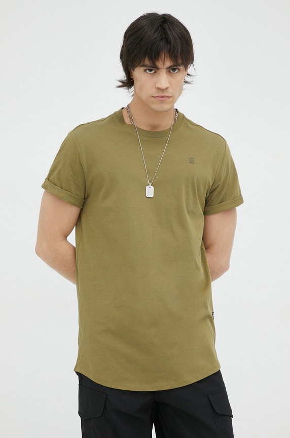 G-Star t-shirt bawełniany Lash bawełna zielony D16396.B353
