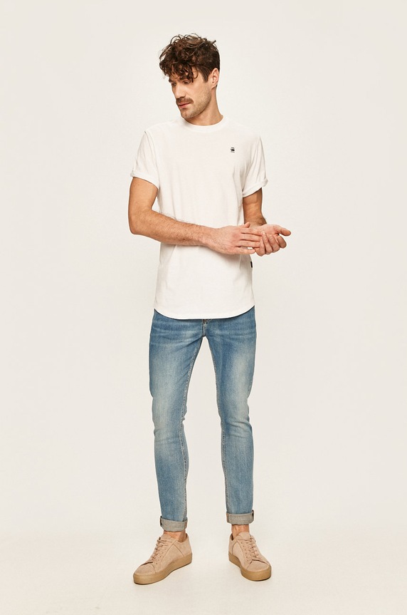 G-Star t-shirt bawełniany Lash D16396.B353 biały AA00