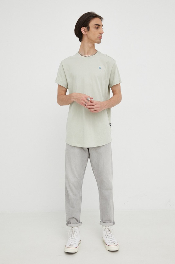 G-Star t-shirt bawełniany Lash D16396.B353 zielony AA00