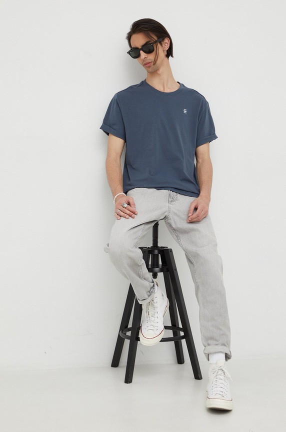 G-Star t-shirt bawełniany Lash D16396.B353 szary AA00