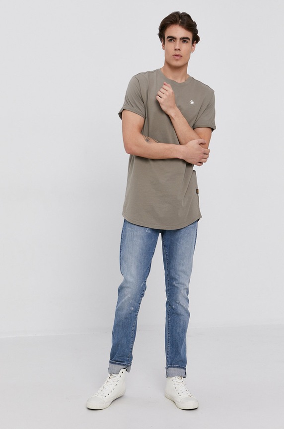 G-Star t-shirt bawełniany Lash D16396.B353 zielony AA00