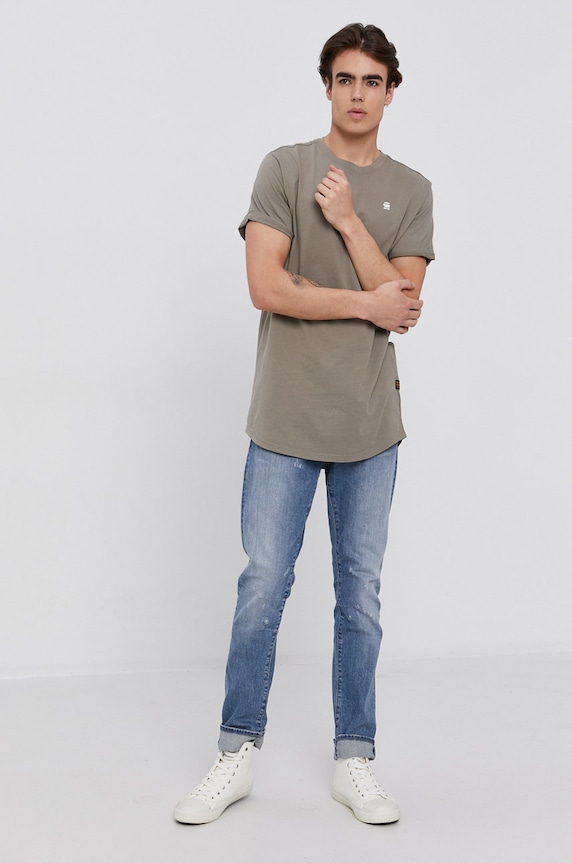 G-Star t-shirt bawełniany Lash D16396.B353 zielony AA00