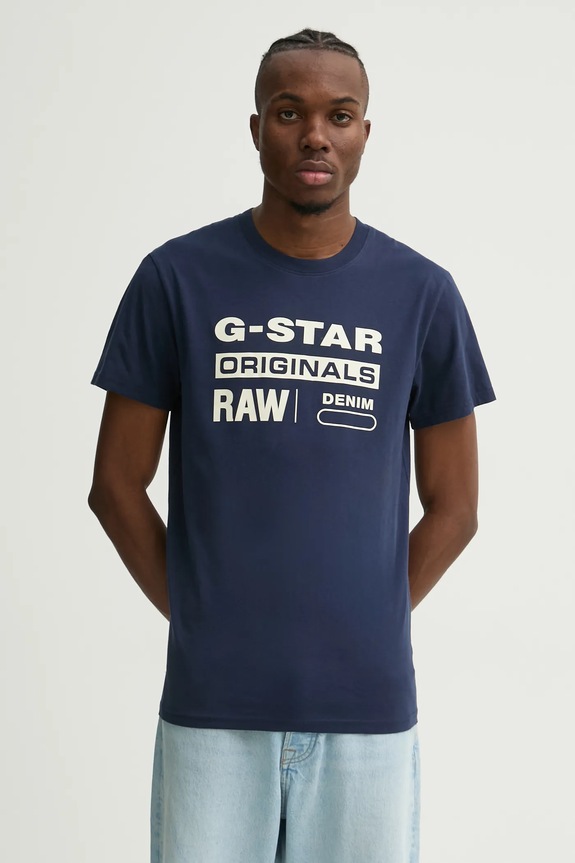 G-Star - Majica pamuk mornarsko plava D14143.336.6067