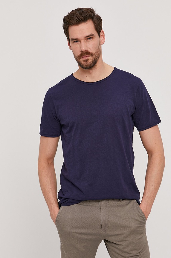 Selected Homme - T-shirt bawełna granatowy 16071775