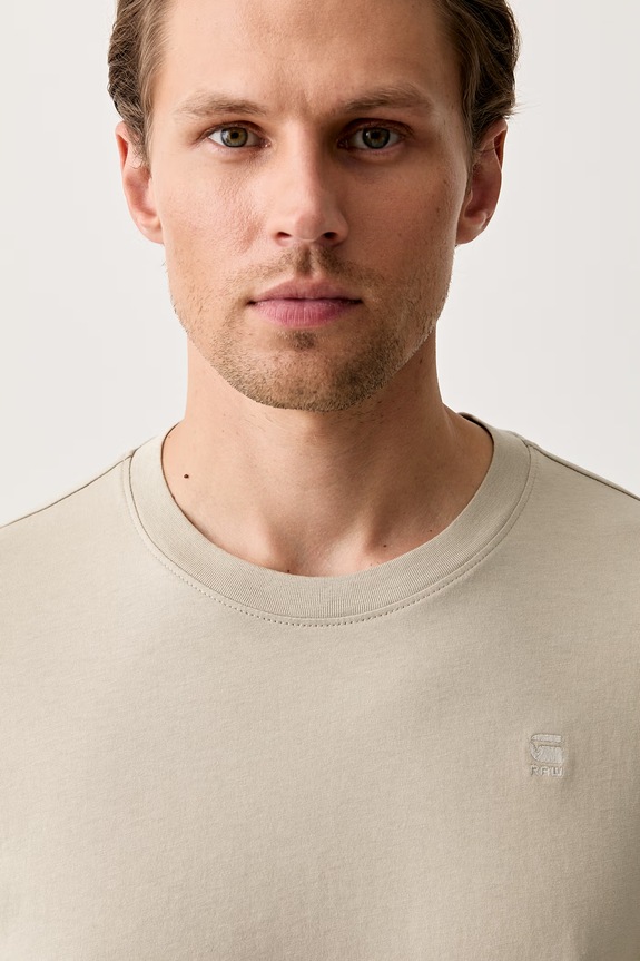 G-Star T-shirt męski bawełniany Base-s beżowy D16411.336