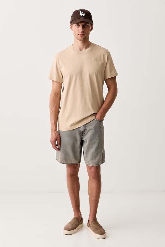 G-Star T-shirt męski bawełniany Base-s D16411.336 beżowy AA00