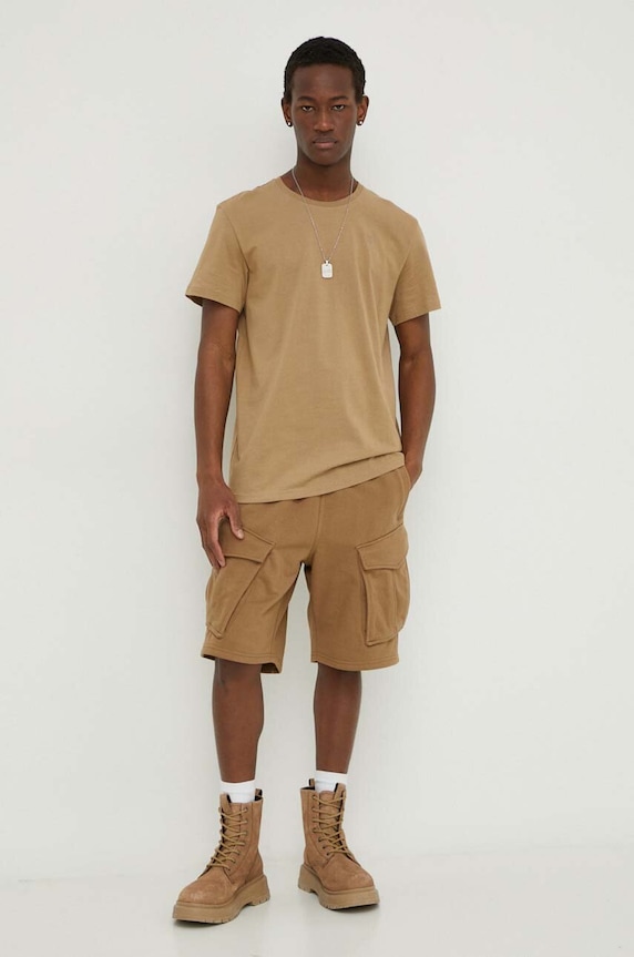 G-Star t-shirt bawełniany Base-s D16411.336 beżowy AA00