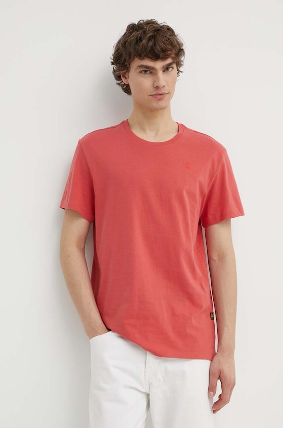 G-Star tricou din bumbac Base-s uni roz D16411.336