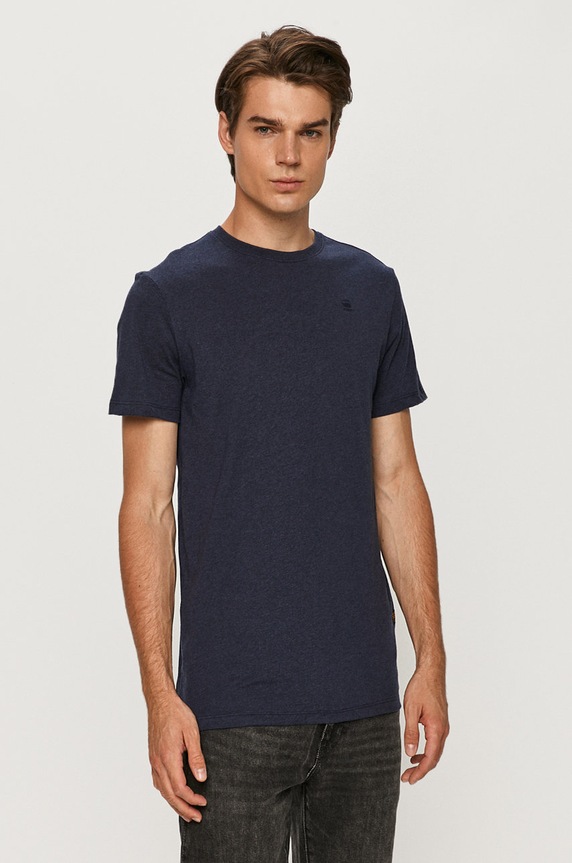 G-Star - T-shirt D16411.336.6370 bawełna granatowy D16411.336.6370