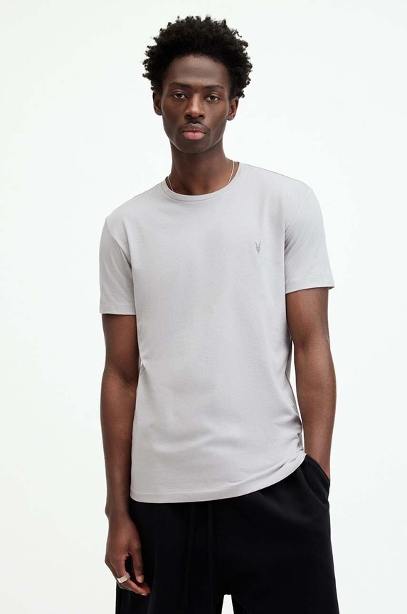 Tričko AllSaints TONIC SS CREW jednofarebný sivá MD109E