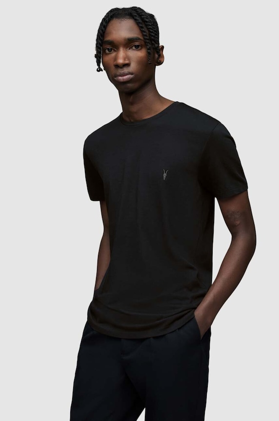 AllSaints - Μπλουζάκι Tonic SS Crew κανονικό μαύρο MD109E