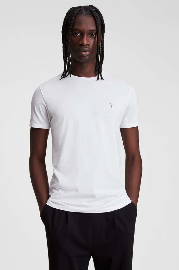 AllSaints – T-shirt TONIC SS CREW bawełna biały MD109E