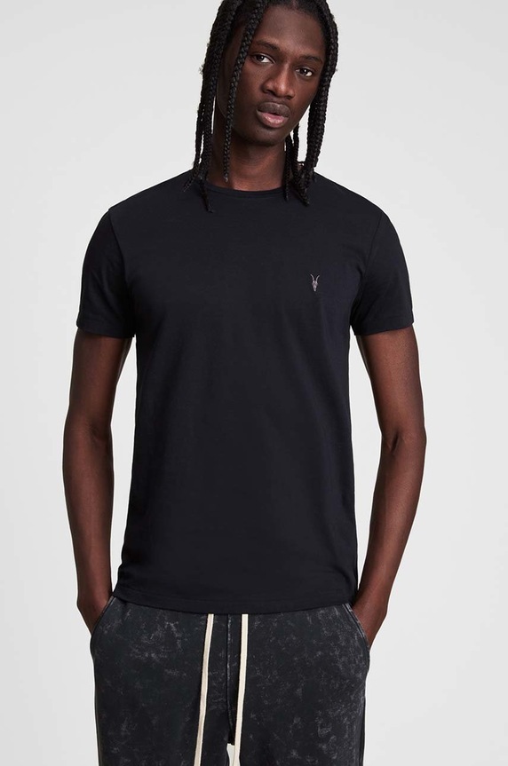 AllSaints - Μπλουζάκι Tonic SS Crew MD109E μαύρο AA00