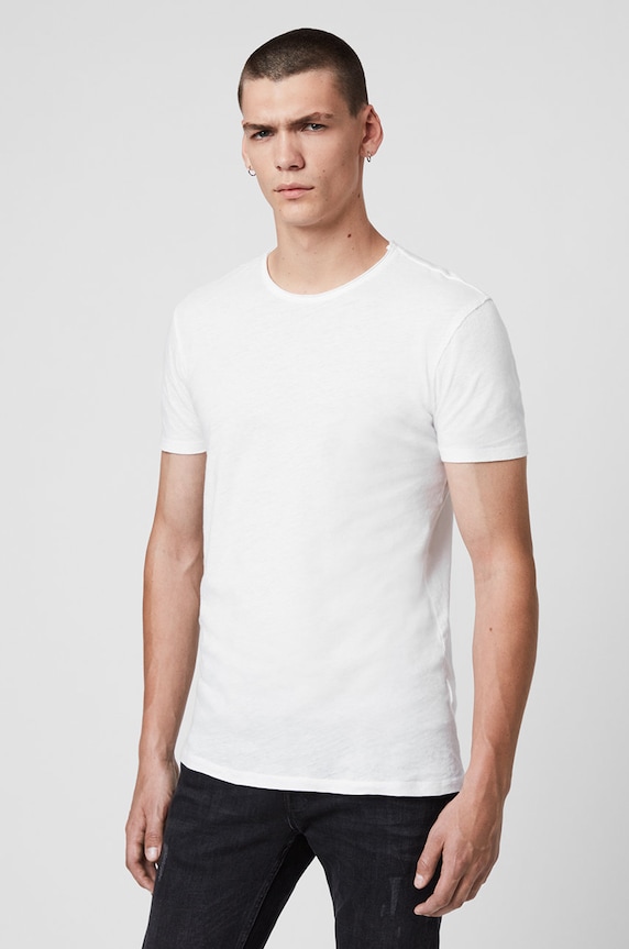 AllSaints - Тениска Figure Crew бял MD008G