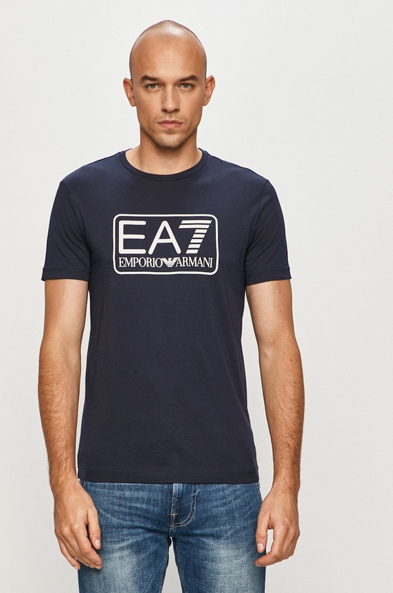 EA7 Emporio Armani - T-shirt 8NPT10.PJNQZ nadruk granatowy 8NPT10.PJNQZ