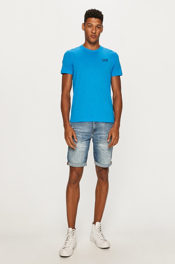 EA7 Emporio Armani t-shirt bawełniany 8NPT51.PJM9Z 8NPT51.PJM9Z niebieski AA00