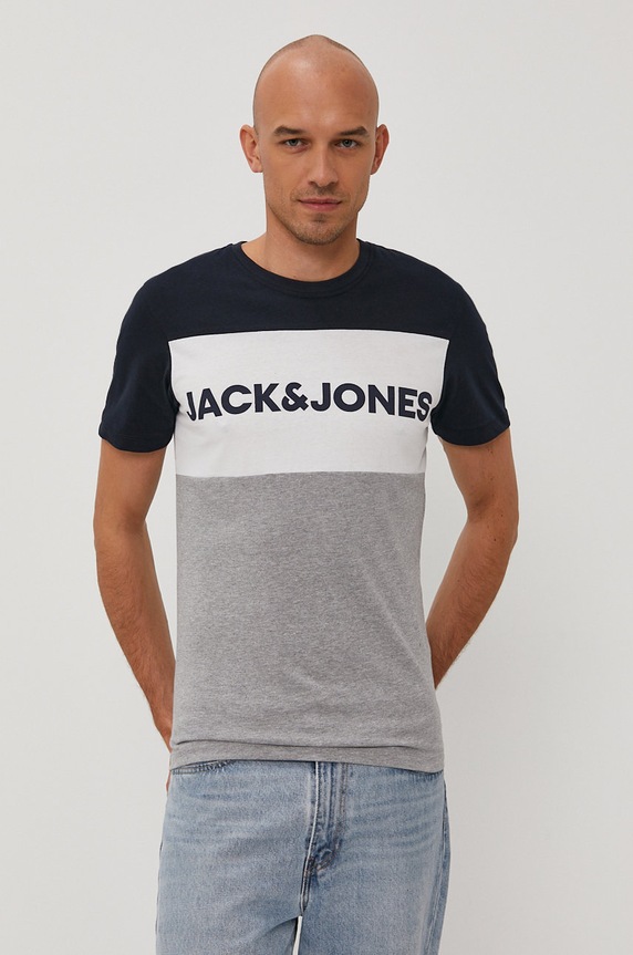 Jack & Jones - T-shirt granatowy 12173968