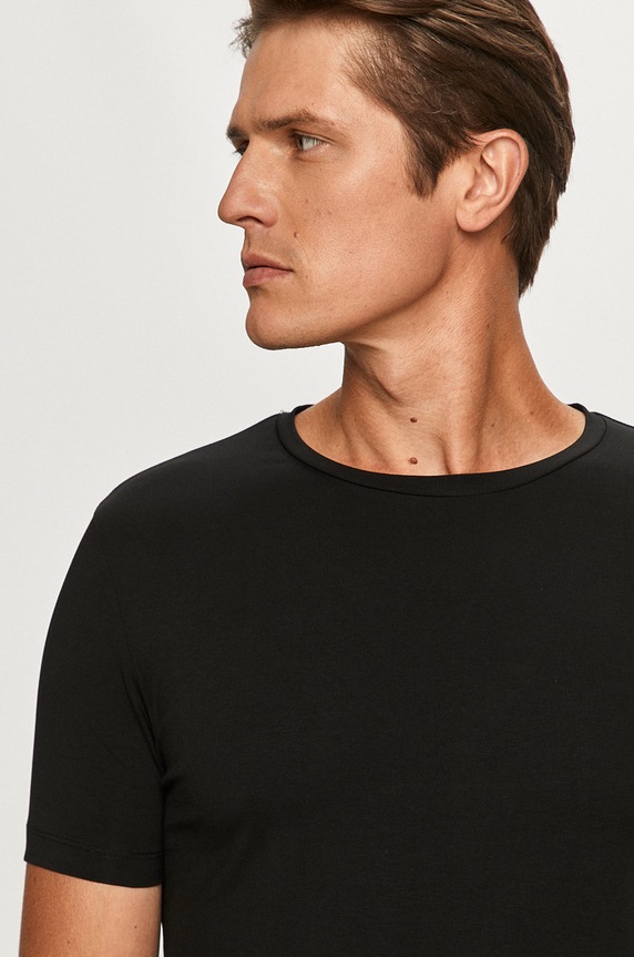 HUGO - T-shirt (2-pack) HUGO-Round czarny 50325440.NOS