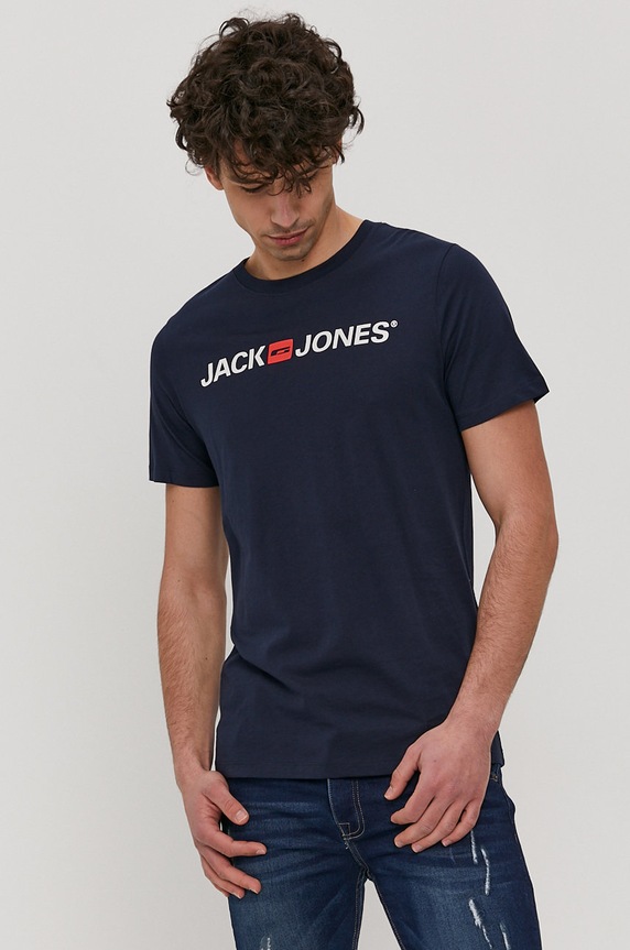 Jack & Jones T-shirt nadruk granatowy 12137126