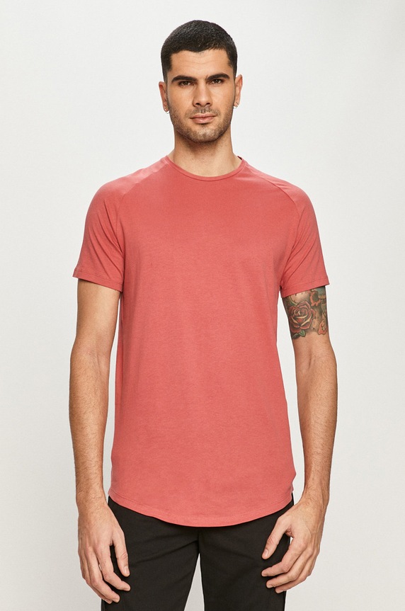 Jack & Jones T-shirt bawełna różowy 12164936