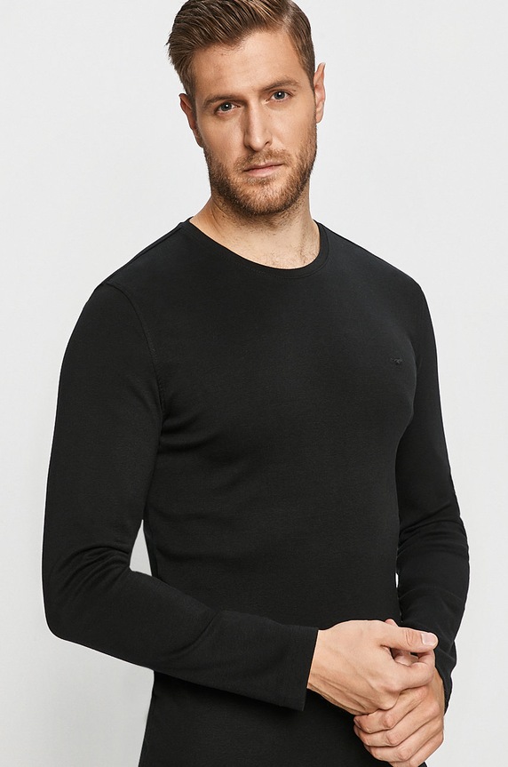 Mustang - Longsleeve bawełna czarny 1009340.4142