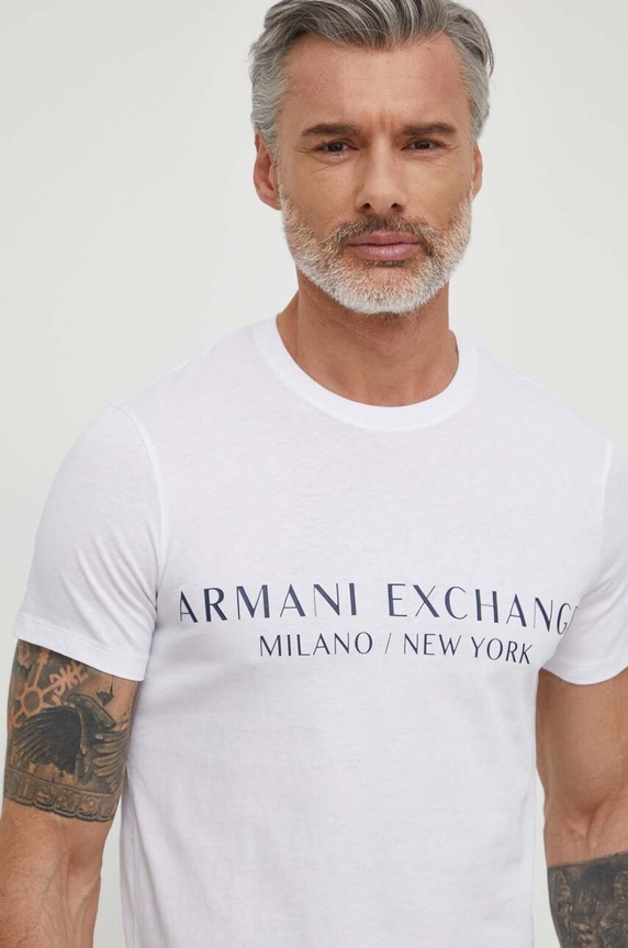 Armani Exchange t-shirt pamut fehér 8NZT72.Z8H4Z