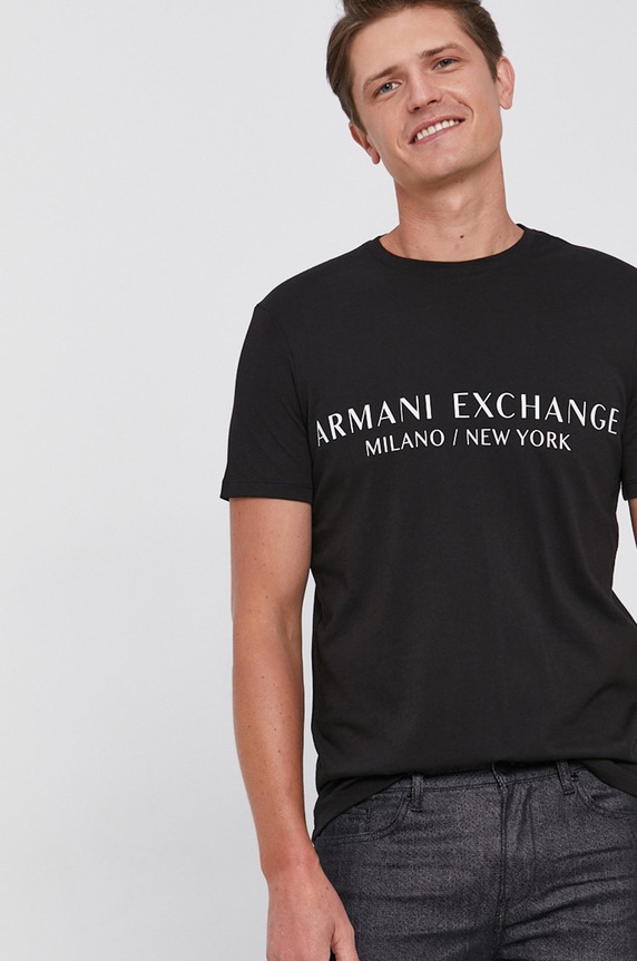 Armani Exchange t-shirt fekete 8NZT72.Z8H4Z