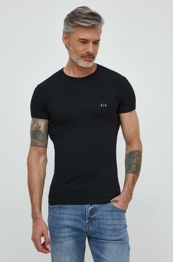 Armani Exchange t-shirt 2-pack z elastanem czarny 956005.CC282.NOS