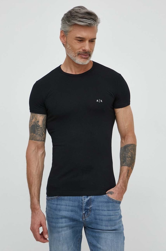 Armani Exchange t-shirt 2-pack z elastanem czarny 956005.CC282.NOS