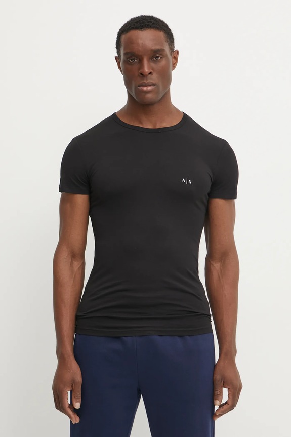 Armani Exchange t-shirt 2 db elasztánnal fekete 956005.CC282.NOS