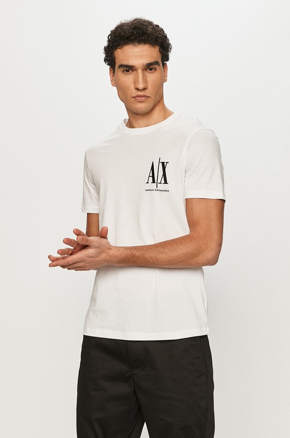 Armani Exchange - Tričko biela 8NZTPH.ZJH4Z