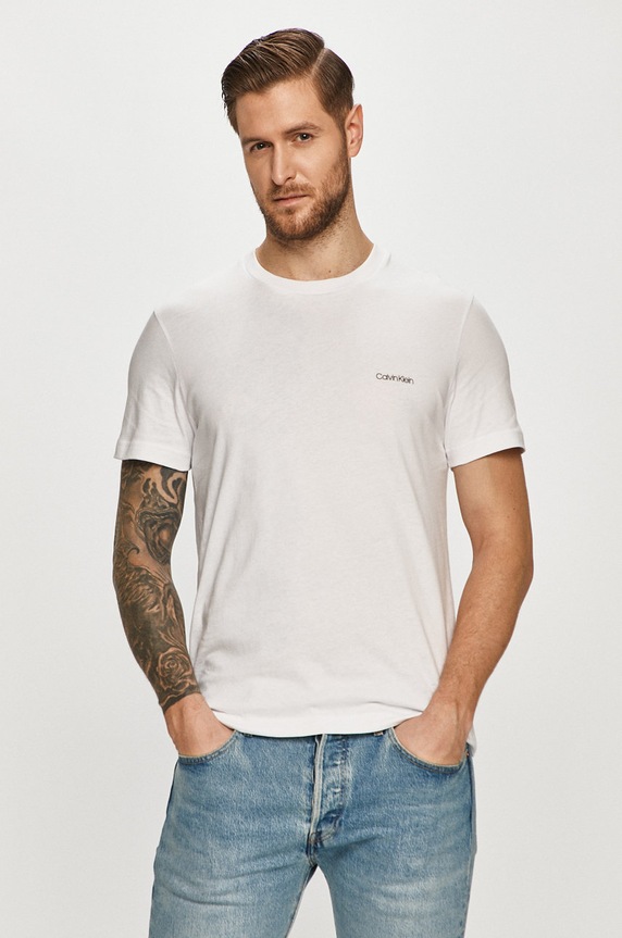 Calvin Klein - Tričko potlač biela K10K104062.NOS