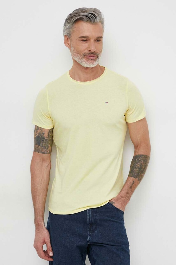 Odzież Tommy Jeans t-shirt DM0DM09586 żółty