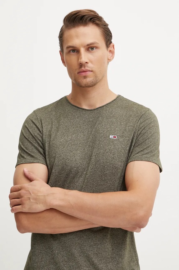 Tričko Tommy Jeans zelená DM0DM09586
