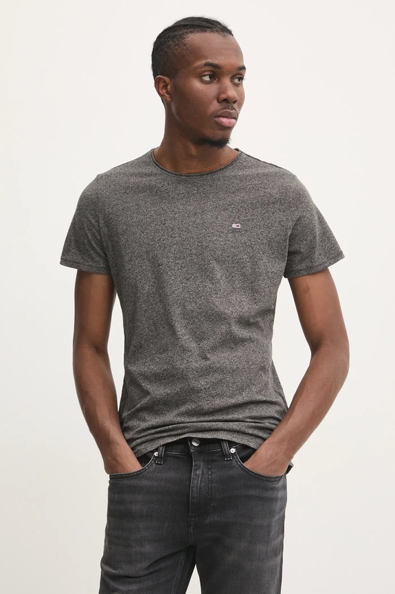 Tommy Jeans t-shirt sima szürke DM0DM09586
