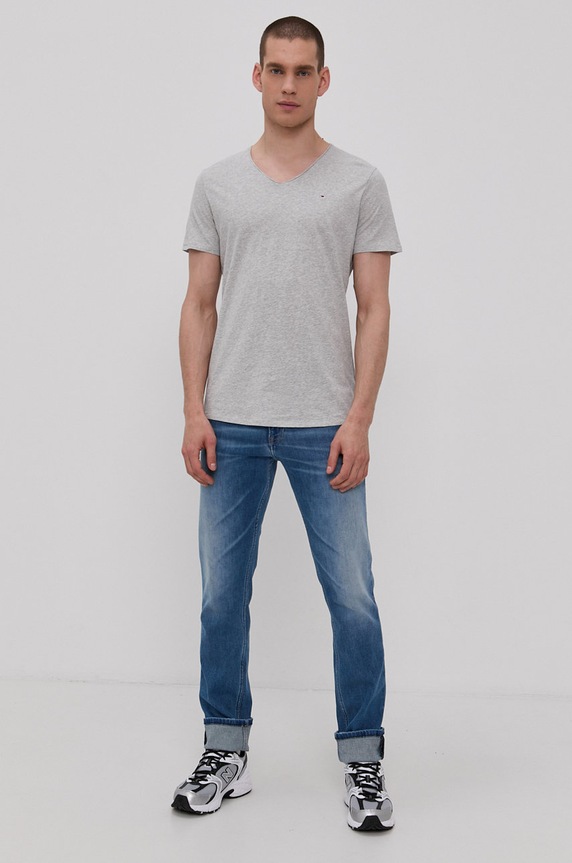 Tommy Jeans t-shirt szary DM0DM09587