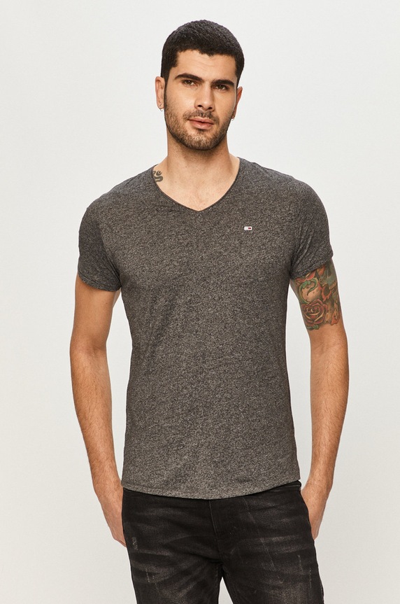 Tričko Tommy Jeans šedá DM0DM09587